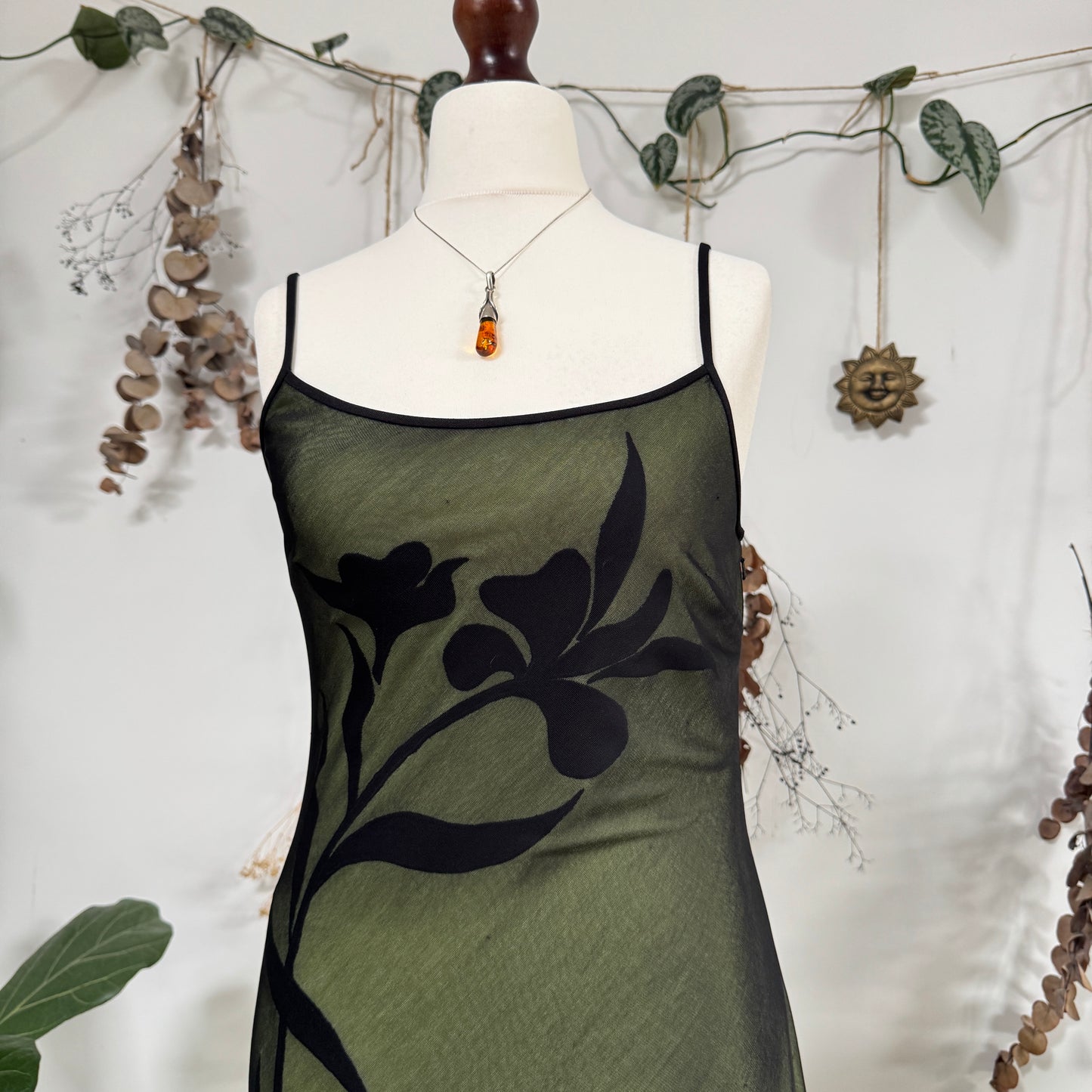 Green mesh dress - size M