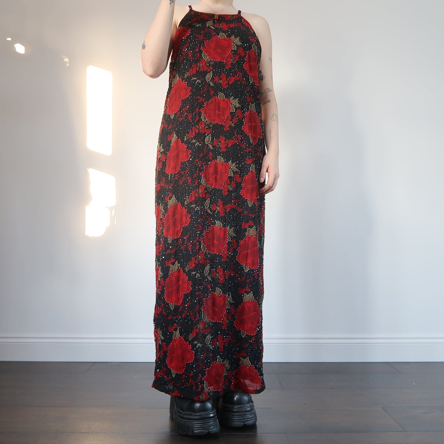 Beaded floral dress - size 14