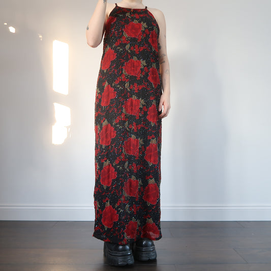 Beaded floral dress - size 14