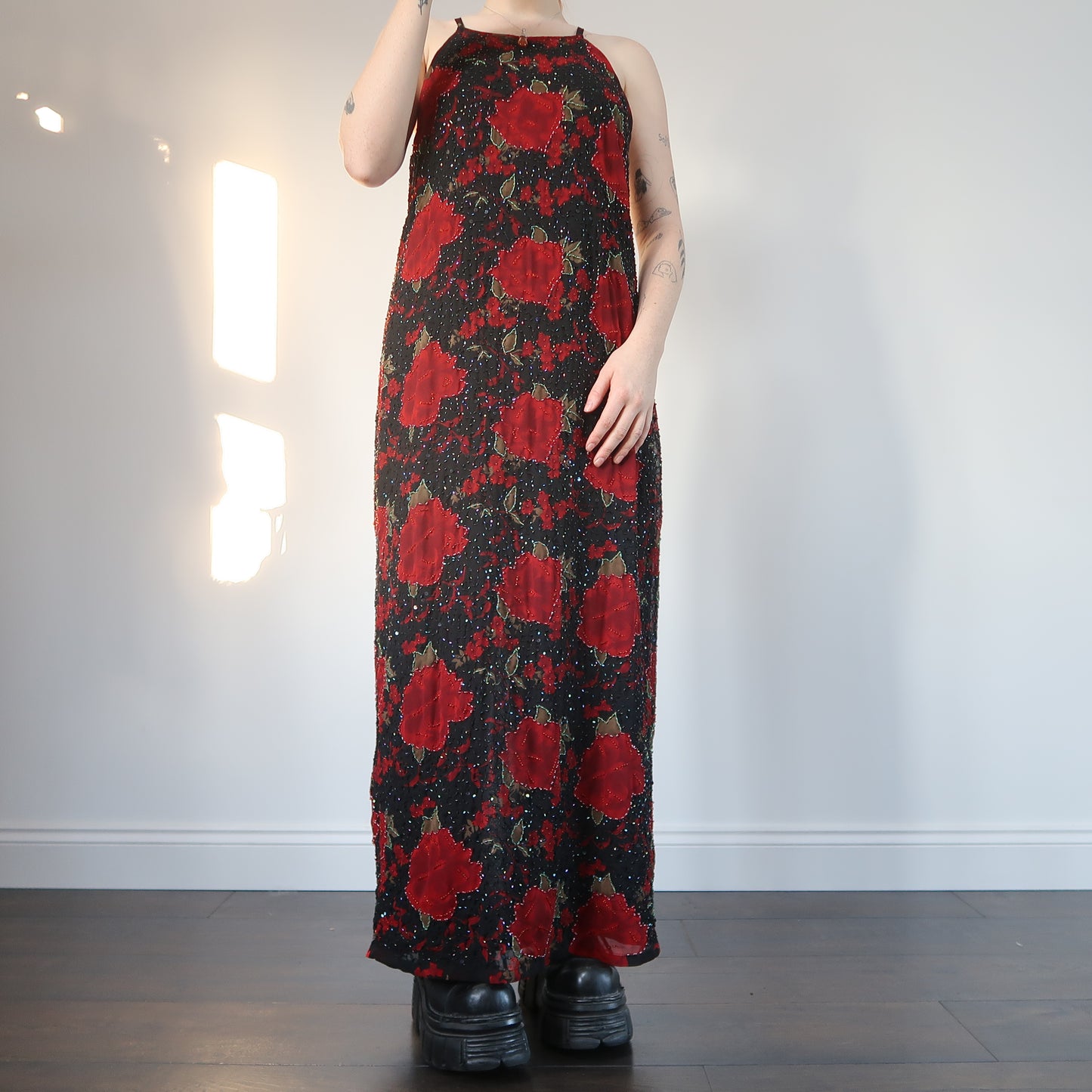 Beaded floral dress - size 14