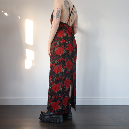 Beaded floral dress - size 14