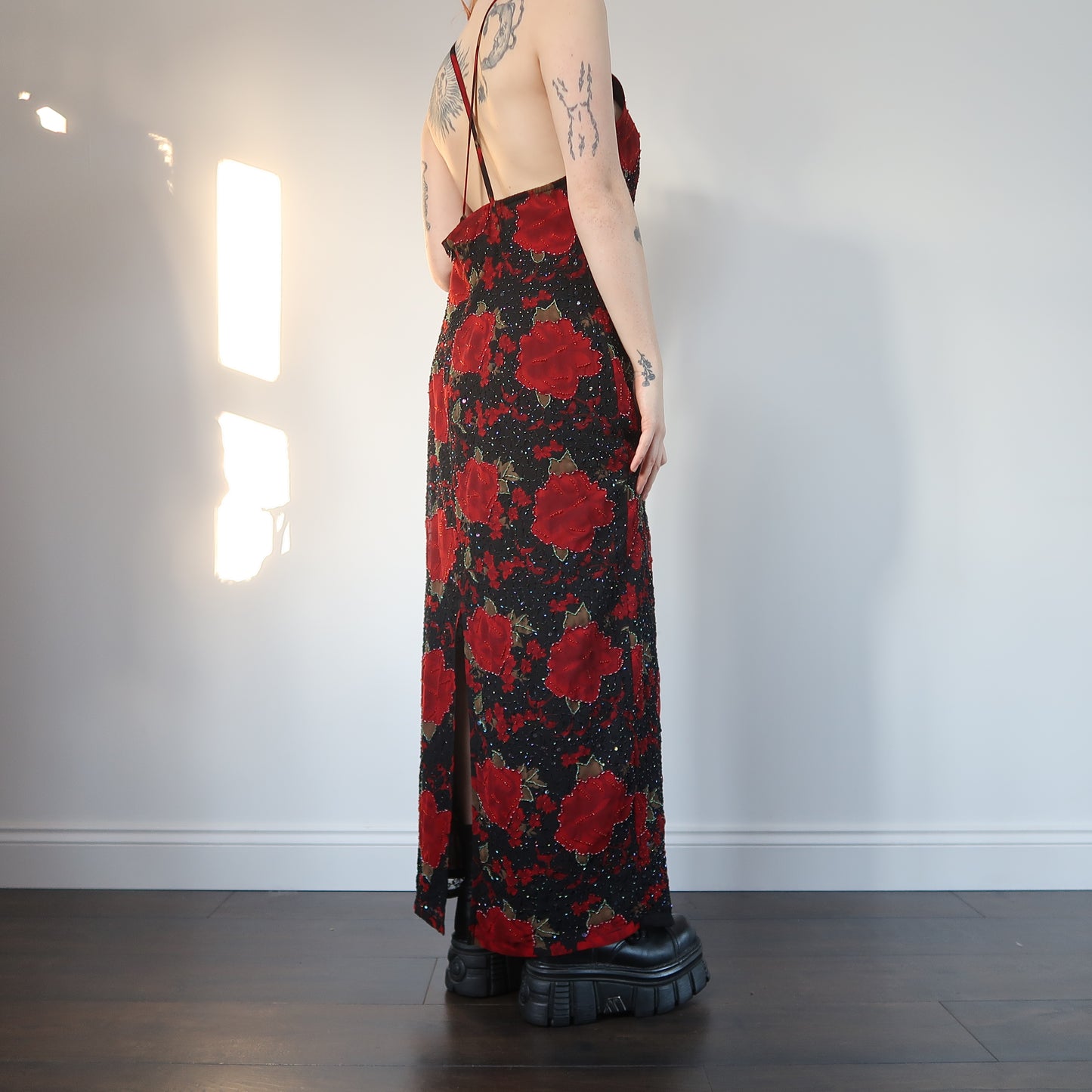 Beaded floral dress - size 14