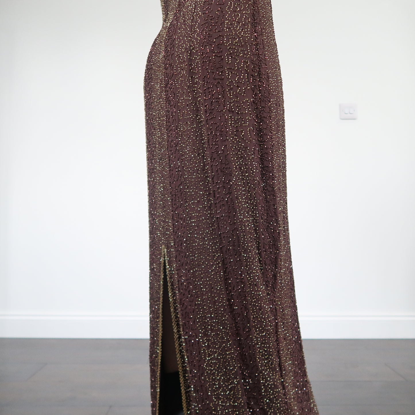 Brown beaded dress - size 12