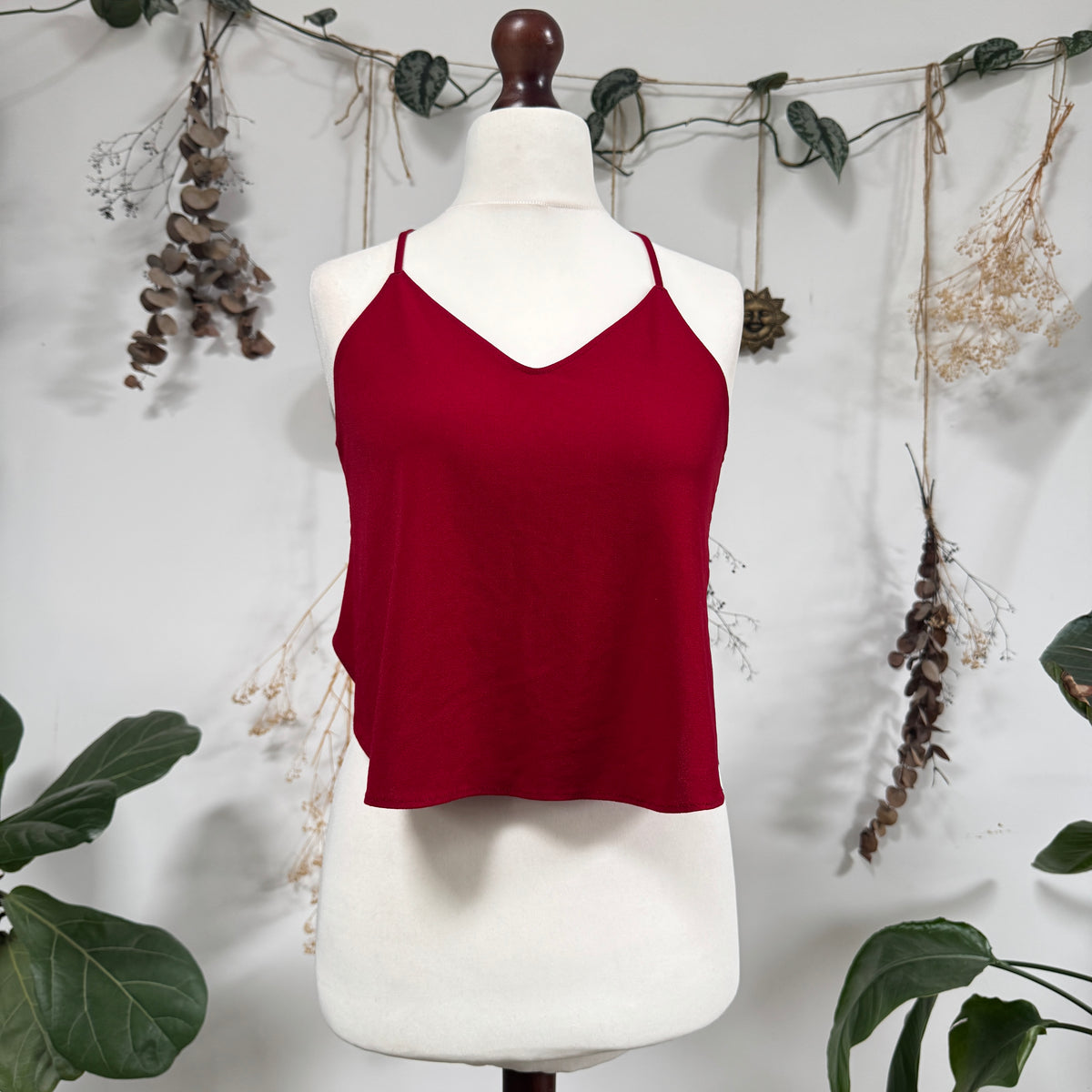 Red backless top - size M