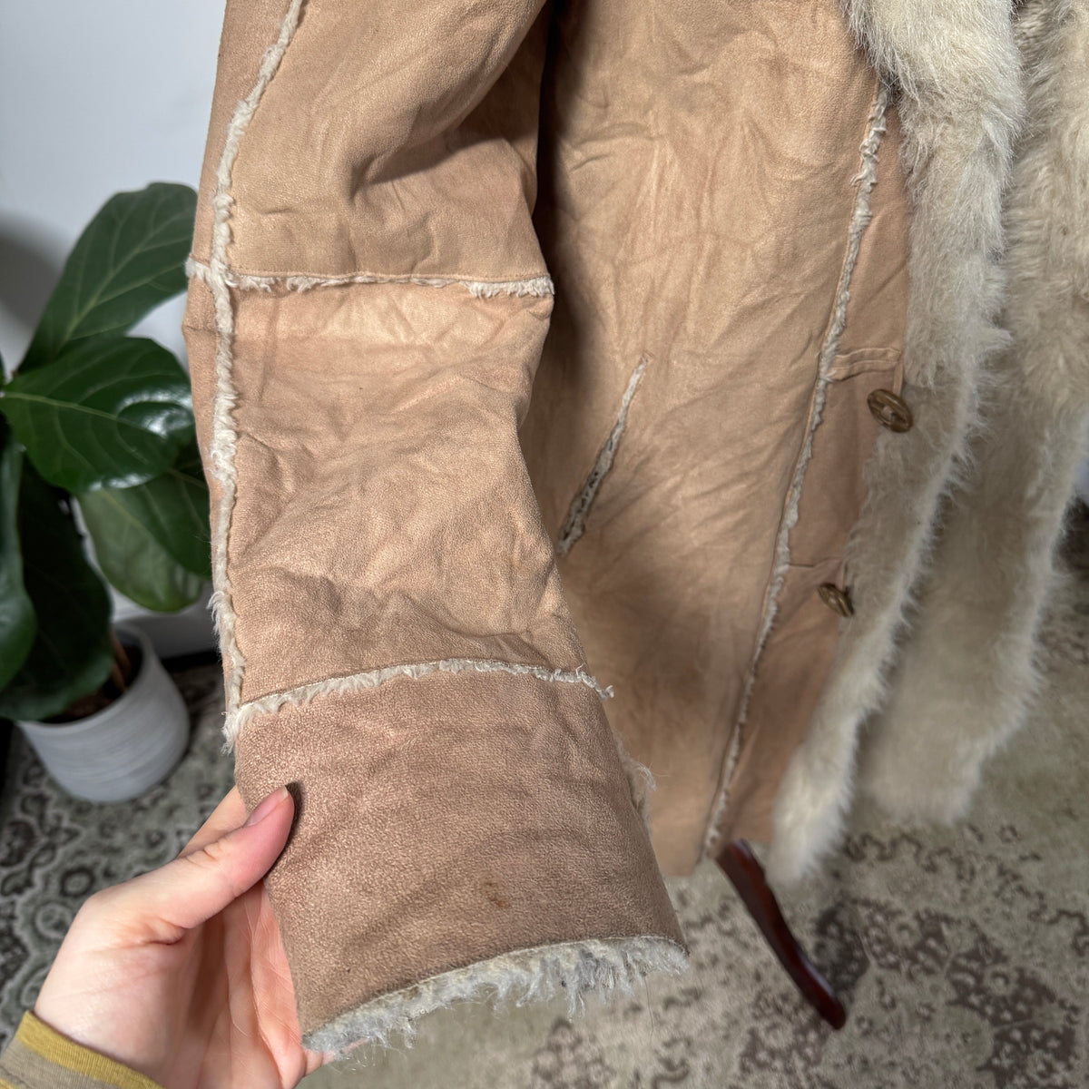 Faux sheepskin coat - size M/L