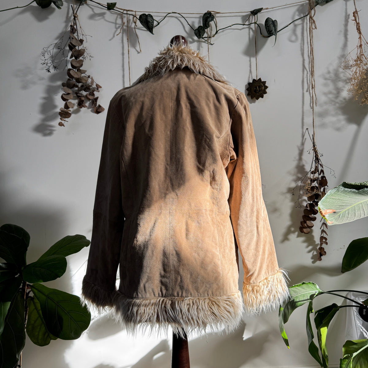 Suede afghan coat - size L