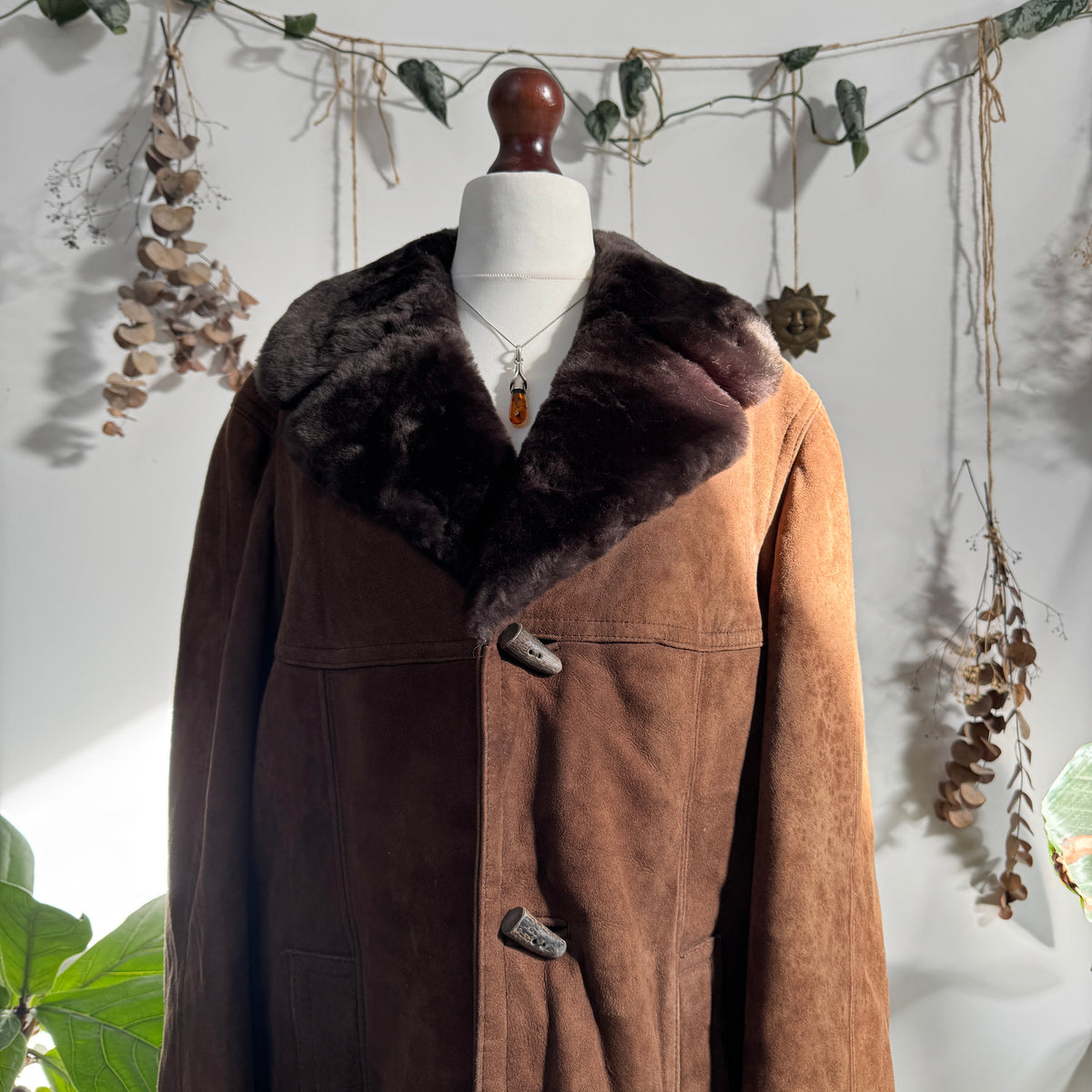 Brown sheepskin coat - size XL