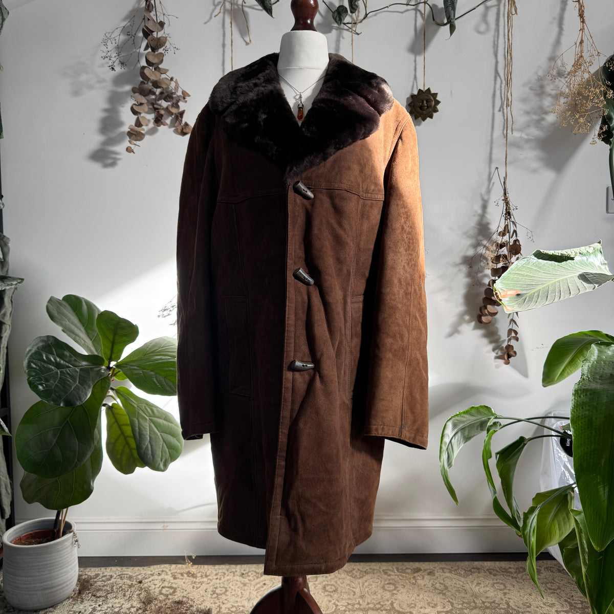Brown sheepskin coat - size XL