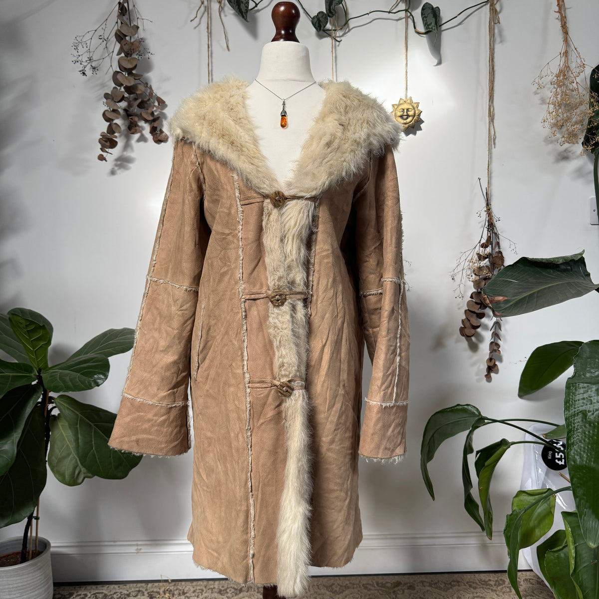 Faux sheepskin coat - size M/L