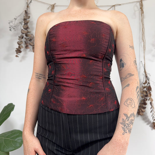 Red iridescent corset - size S/M