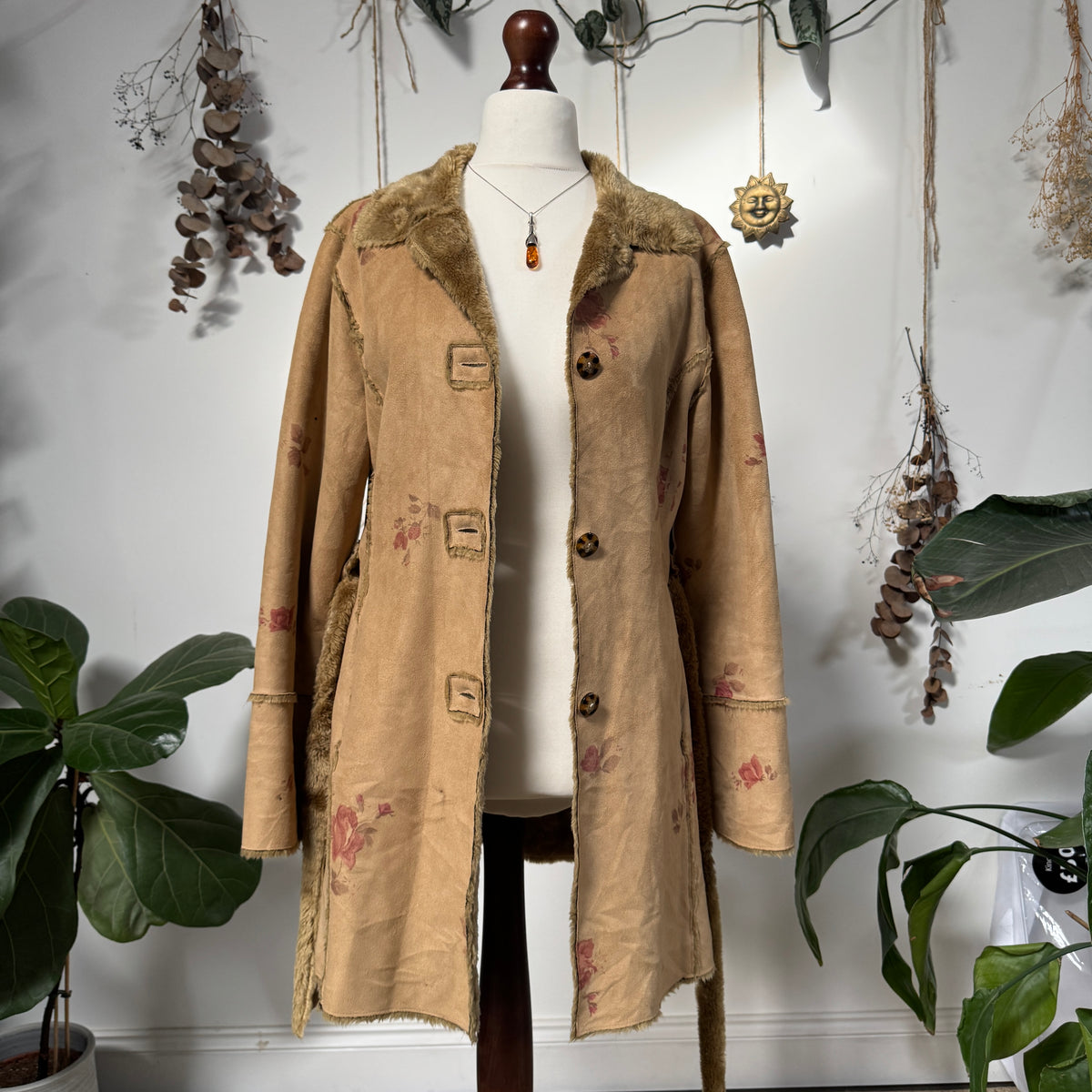 Faux sheepskin coat - size M