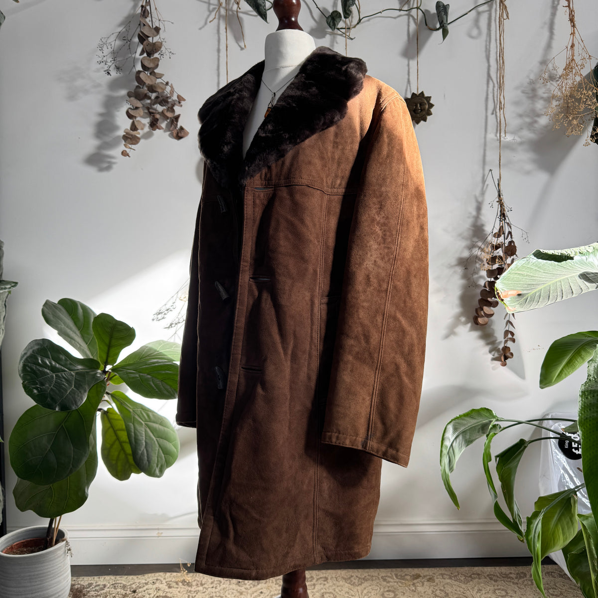 Brown sheepskin coat - size XL