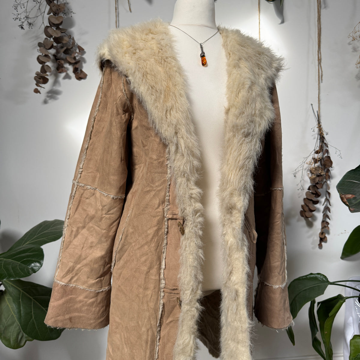 Faux sheepskin coat - size M/L