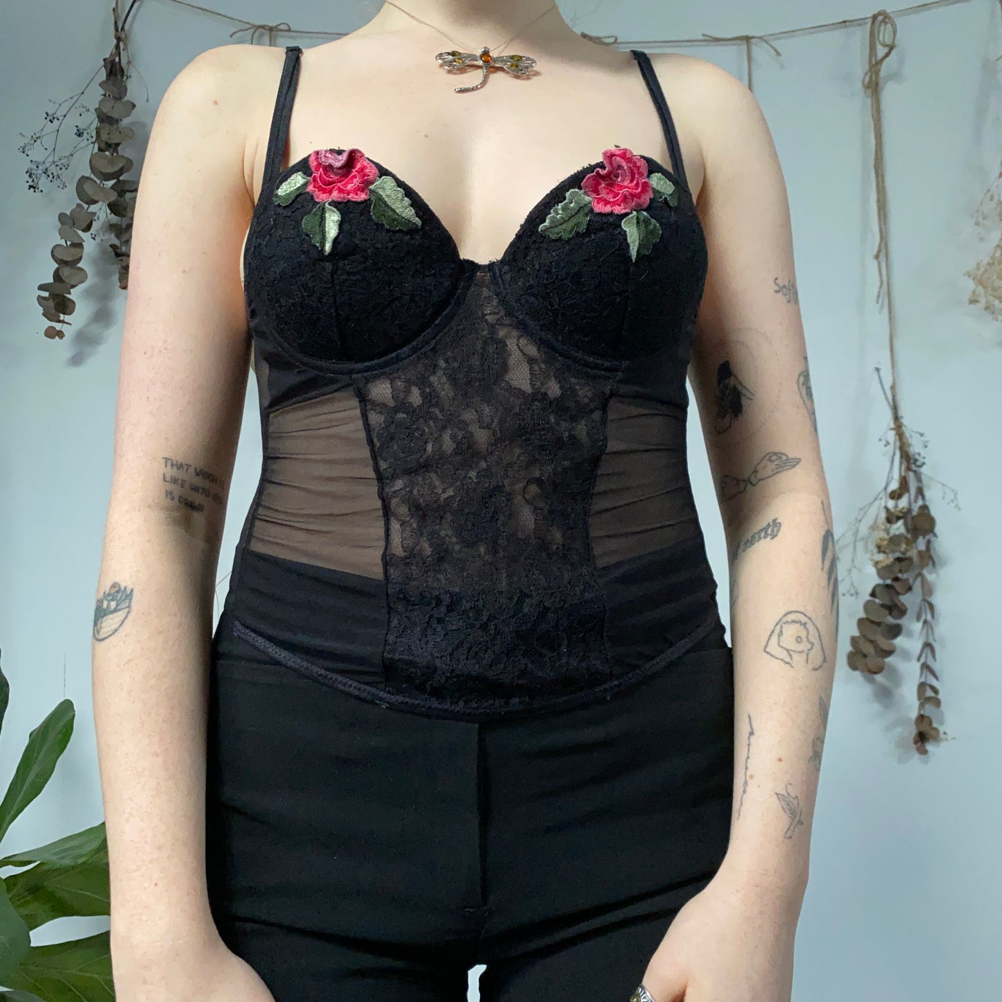 Black corset top - size S/M
