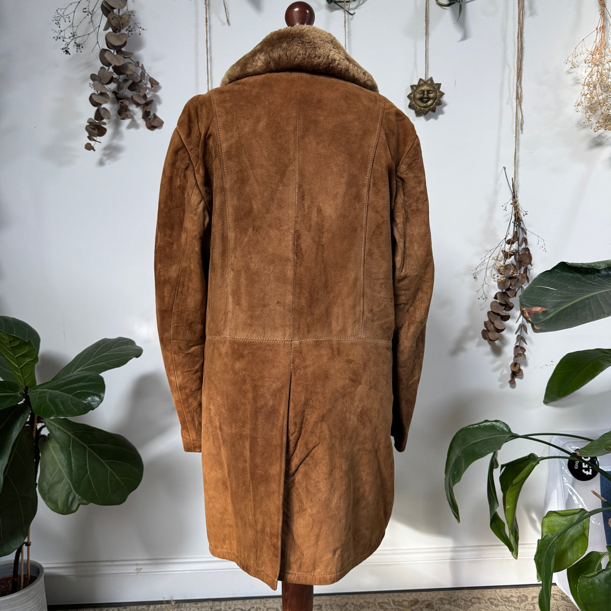 Camel sheepskin coat - size XL