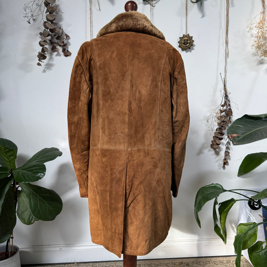 Camel sheepskin coat - size XL