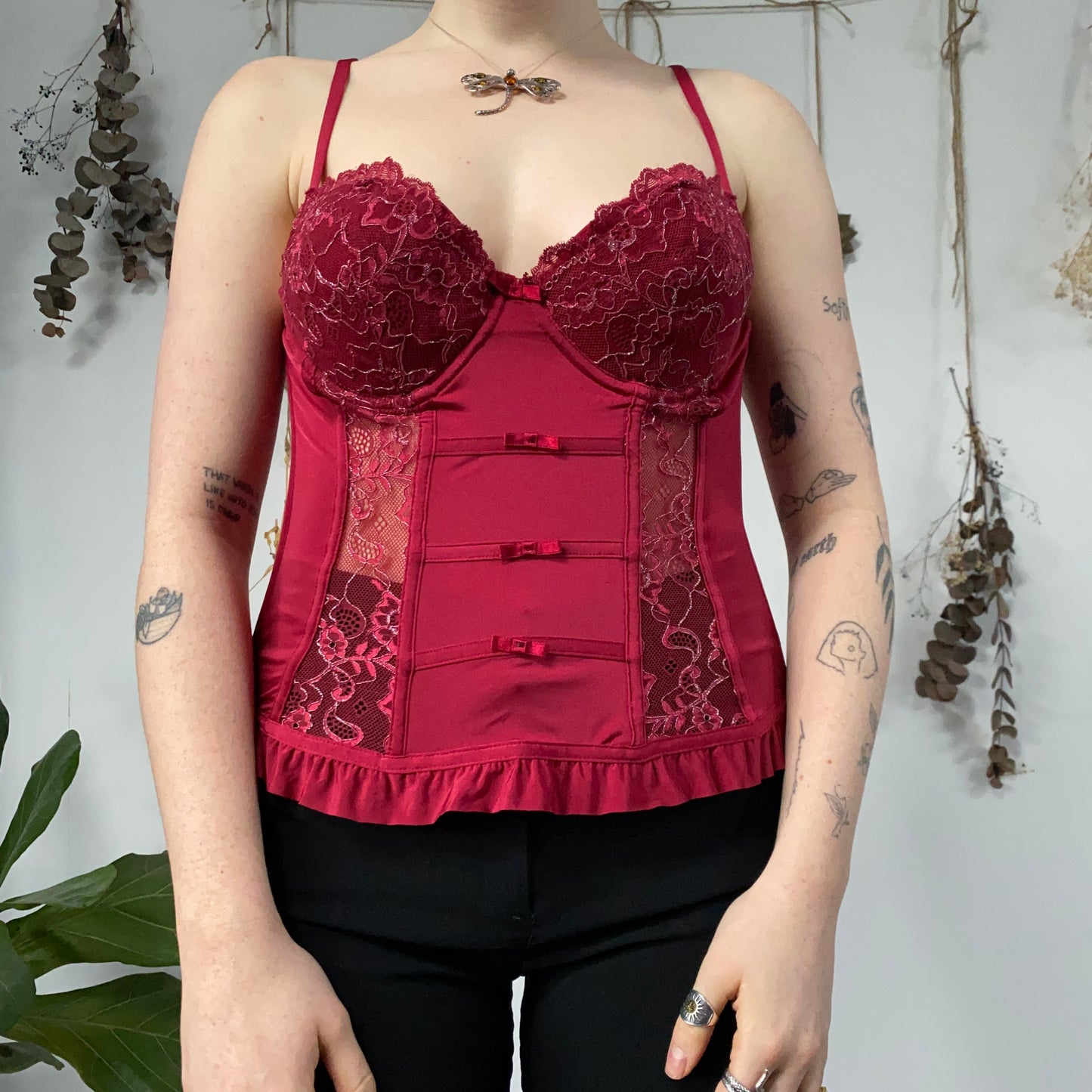Raspberry corset - size M