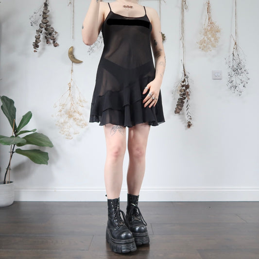 Black slip dress - size M