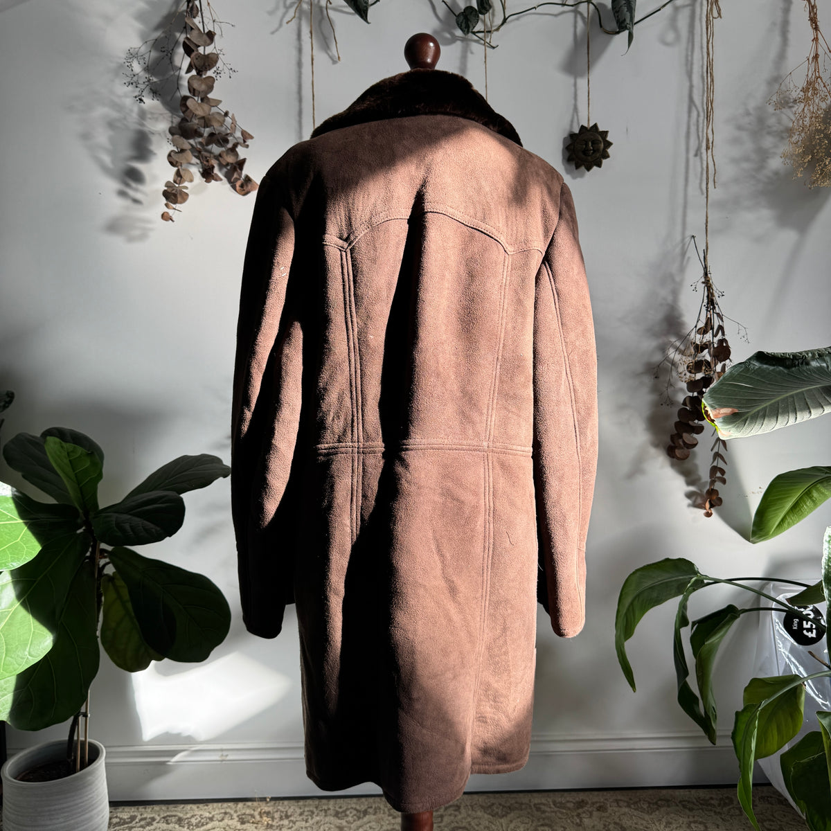 Brown sheepskin coat - size L