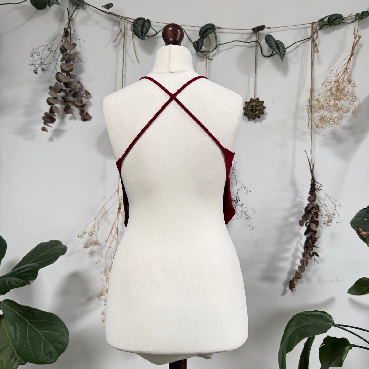 Red backless top - size M