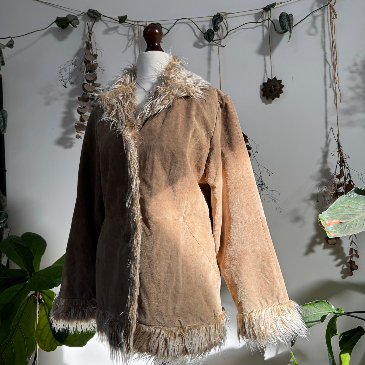 Suede afghan coat - size L