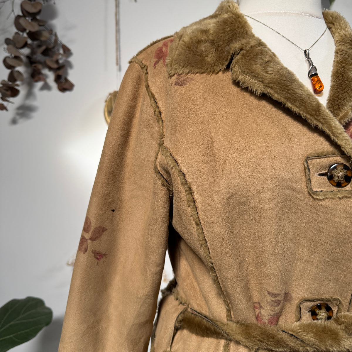 Faux sheepskin coat - size M