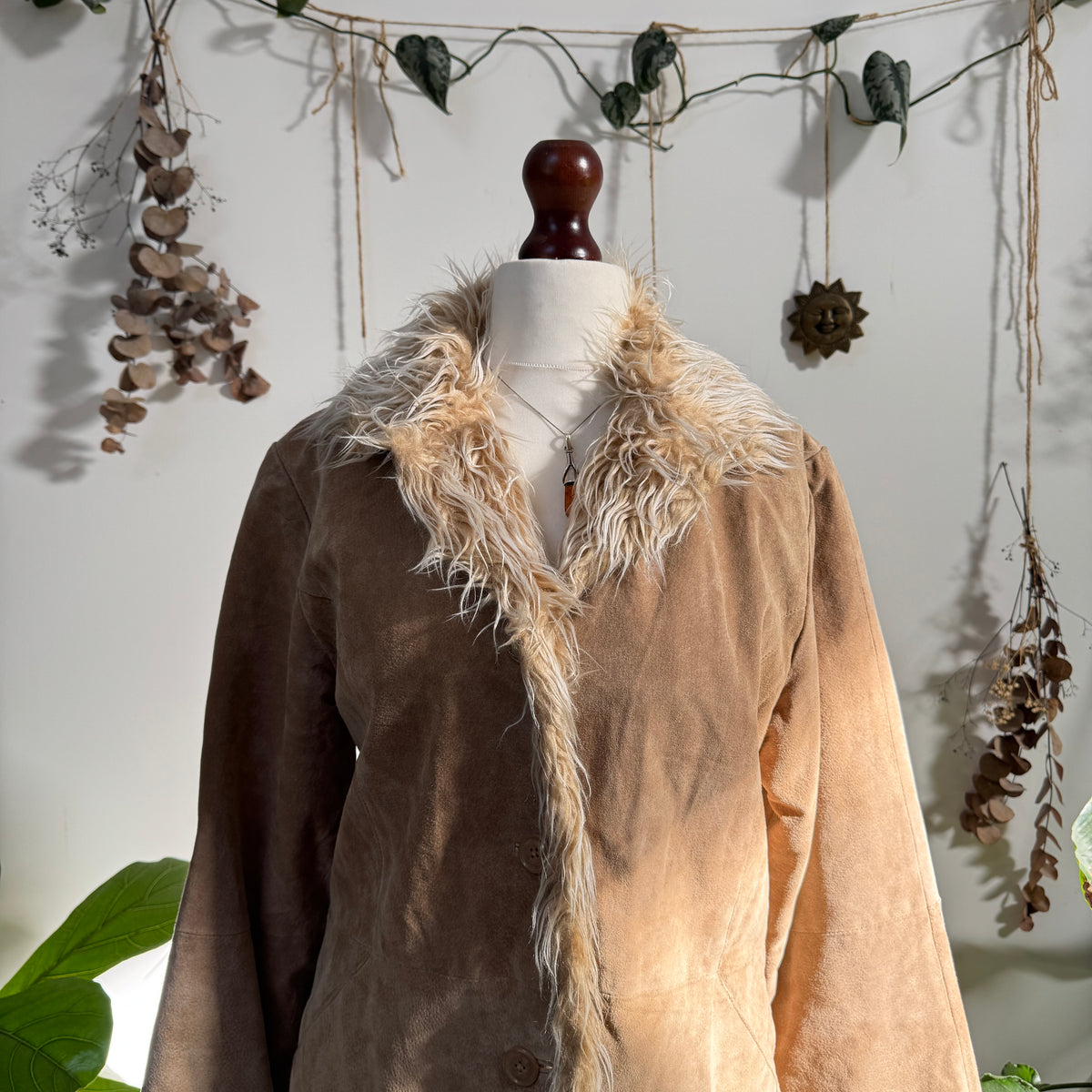 Suede afghan coat - size L