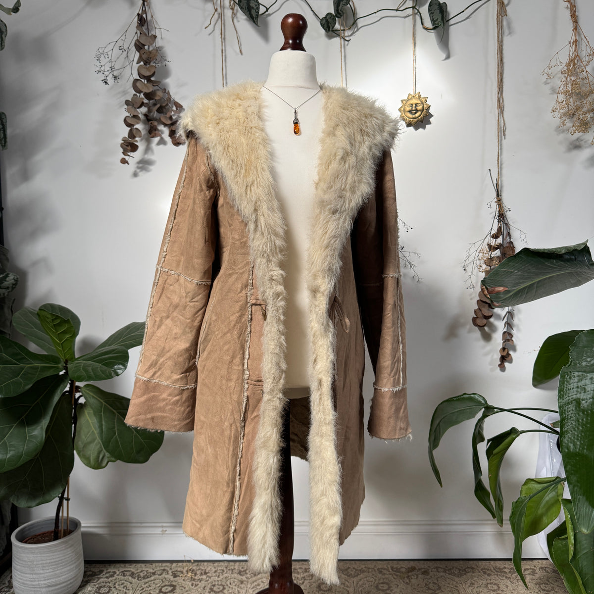 Faux sheepskin coat - size M/L