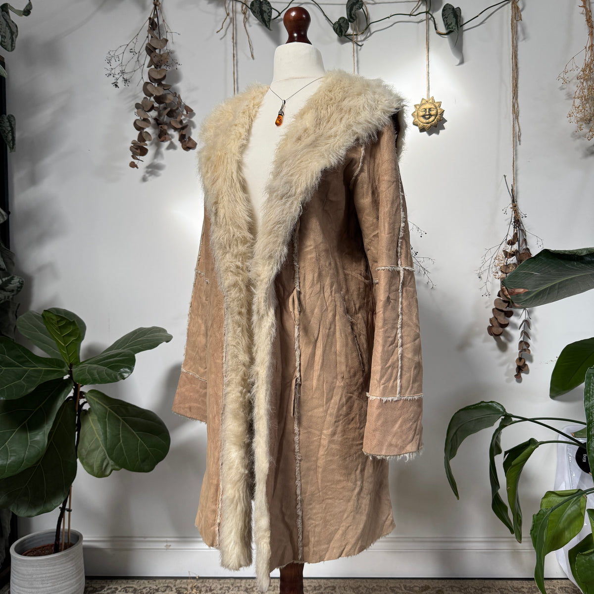 Faux sheepskin coat - size M/L