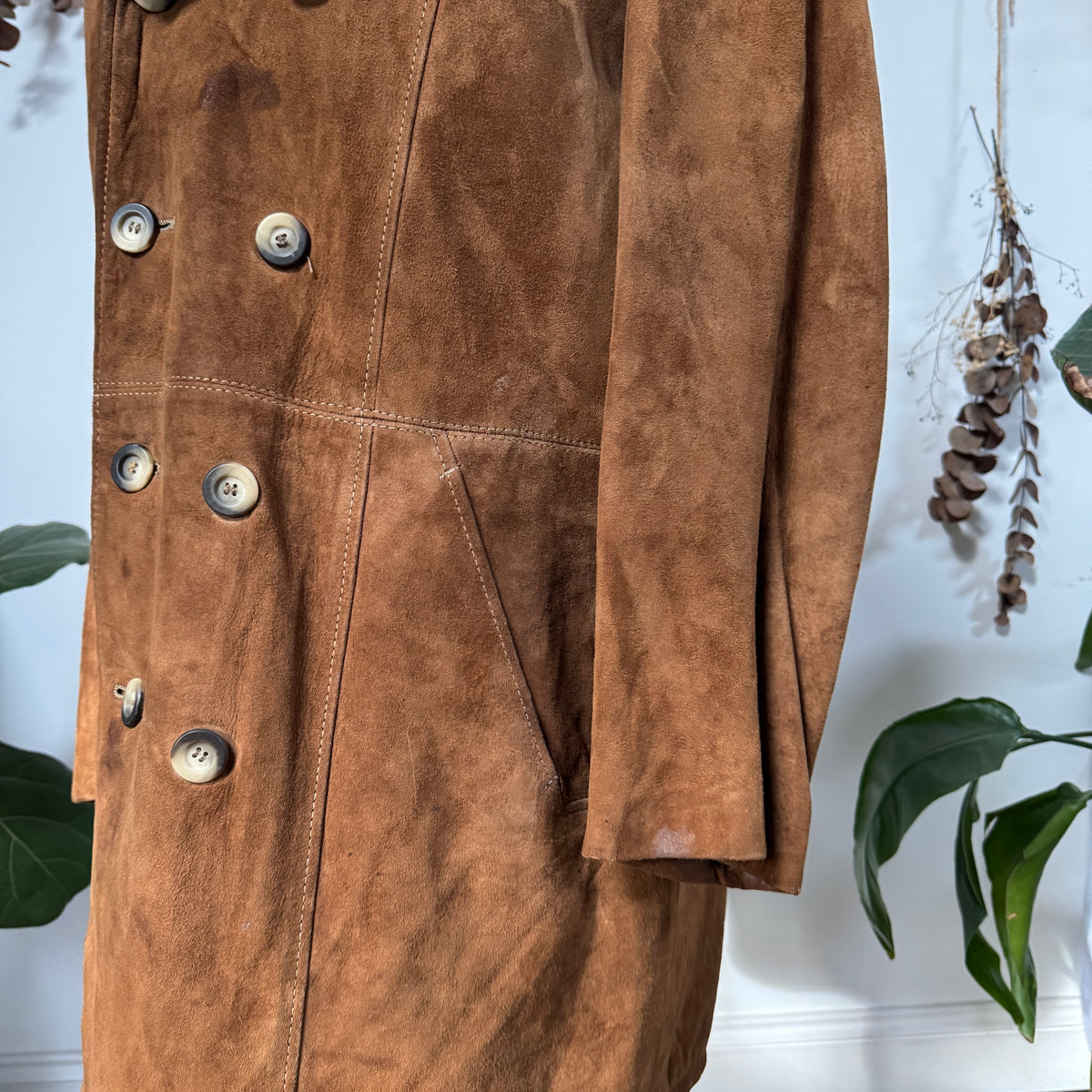 Camel sheepskin coat - size XL