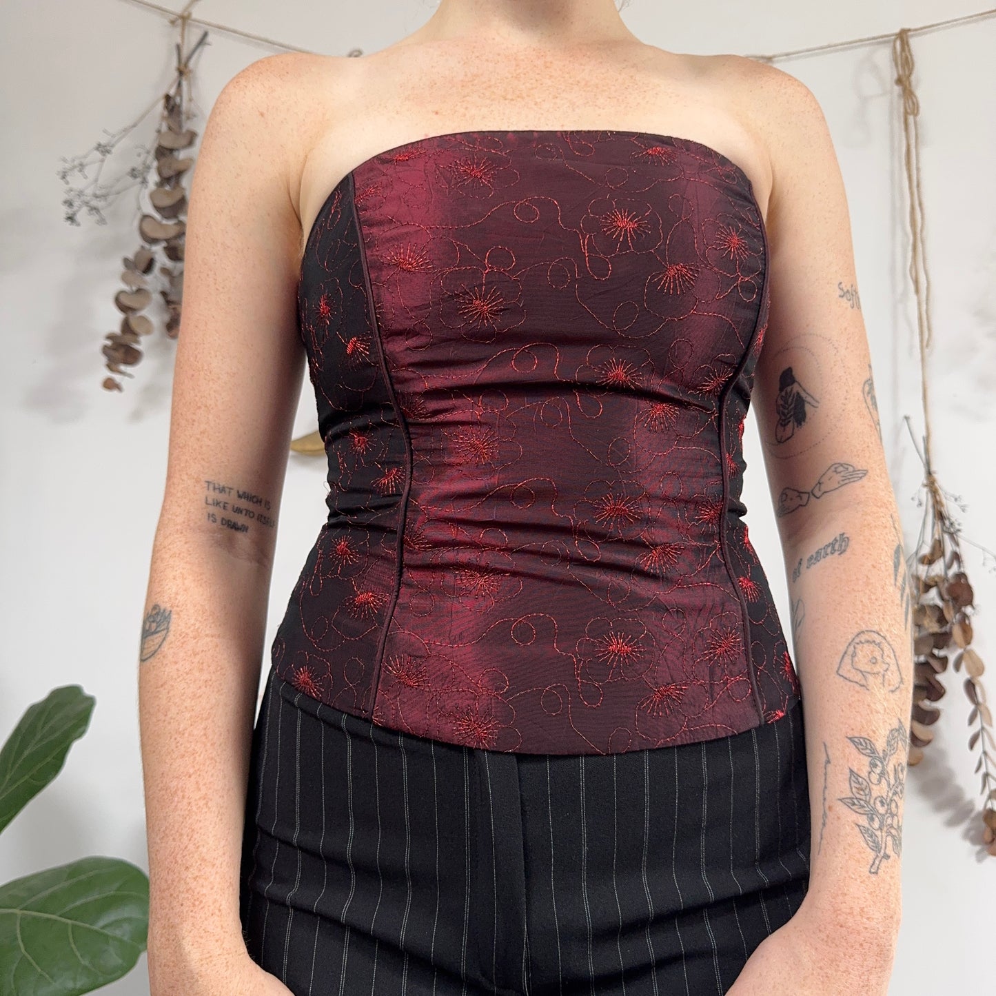 Red iridescent corset - size S/M