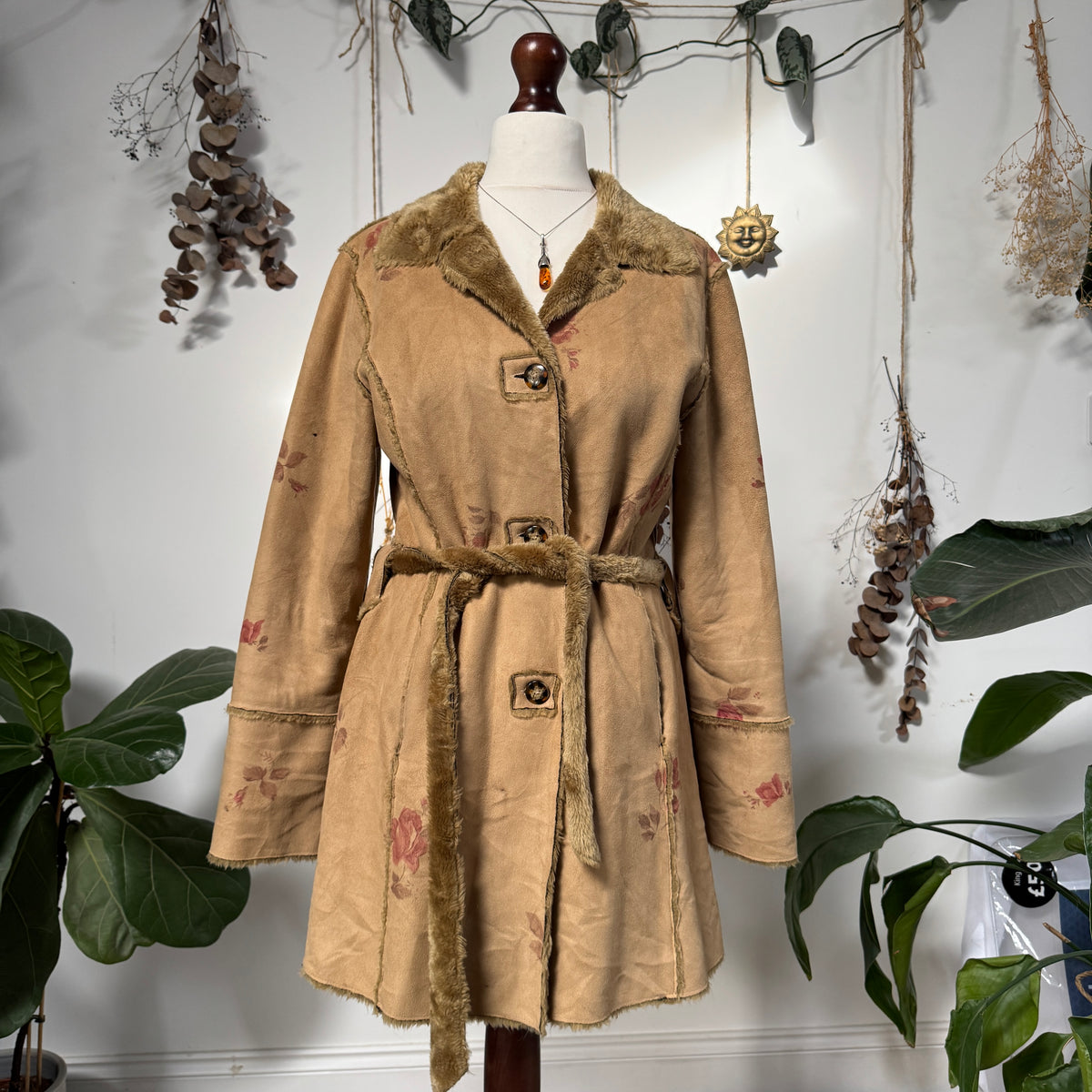 Faux sheepskin coat - size M