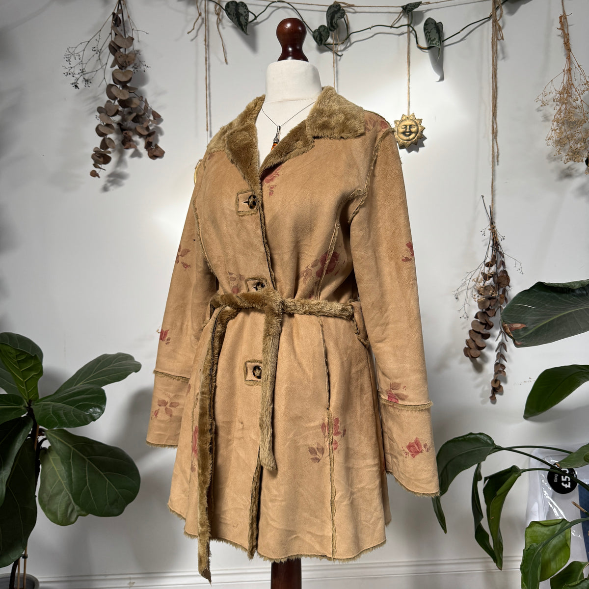 Faux sheepskin coat - size M