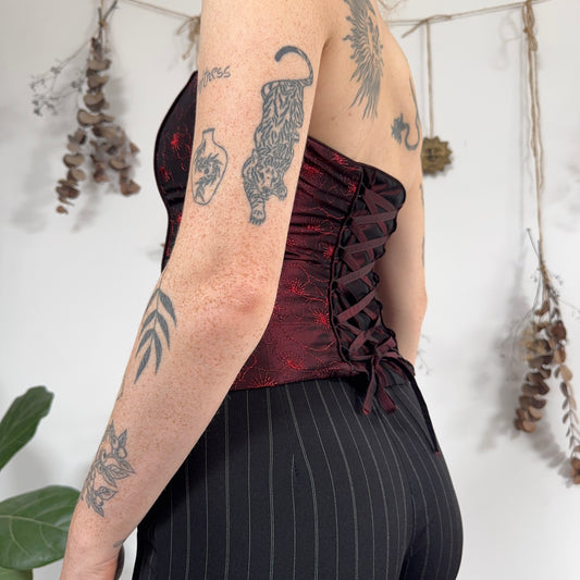 Red iridescent corset - size S/M