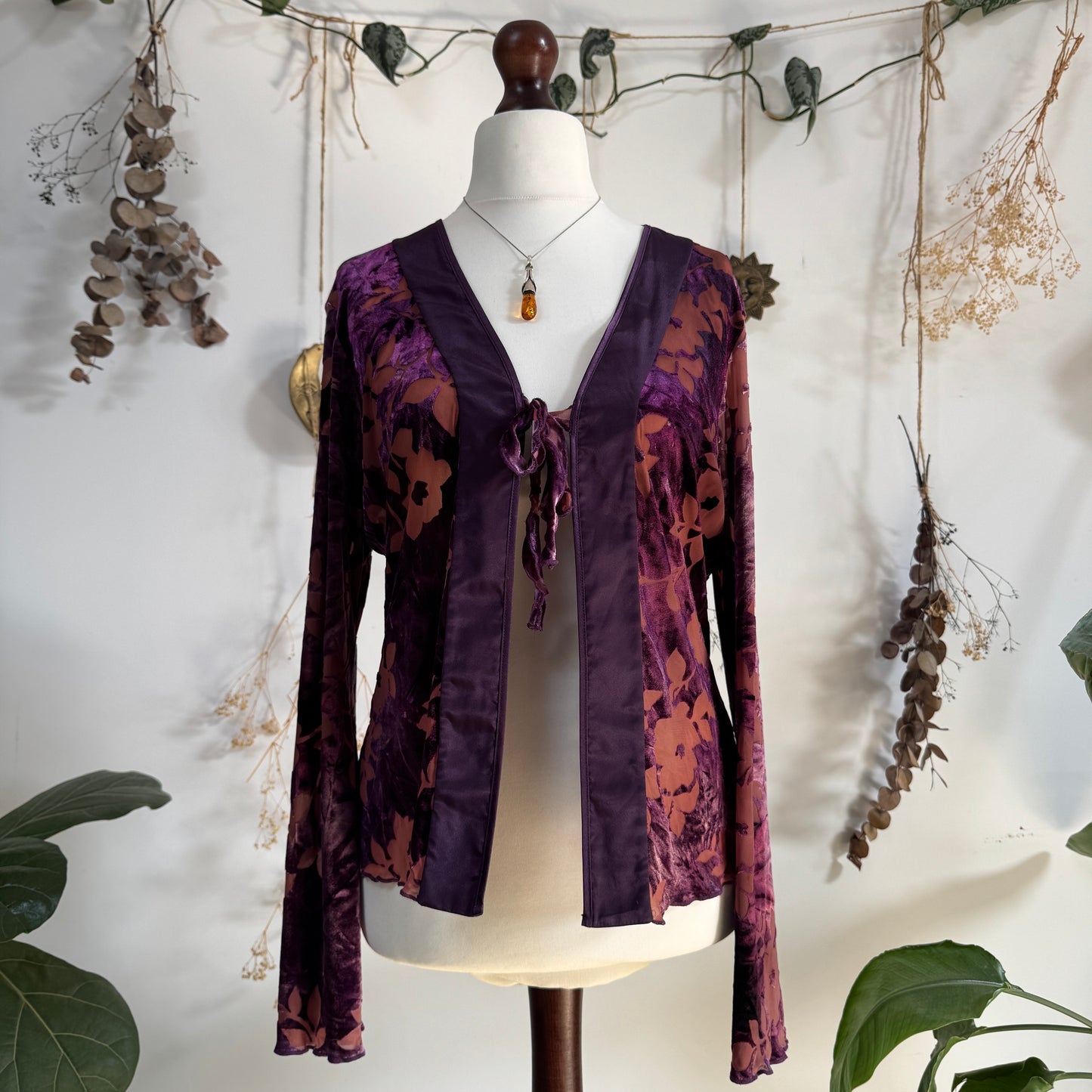 Purple velvet top - size L