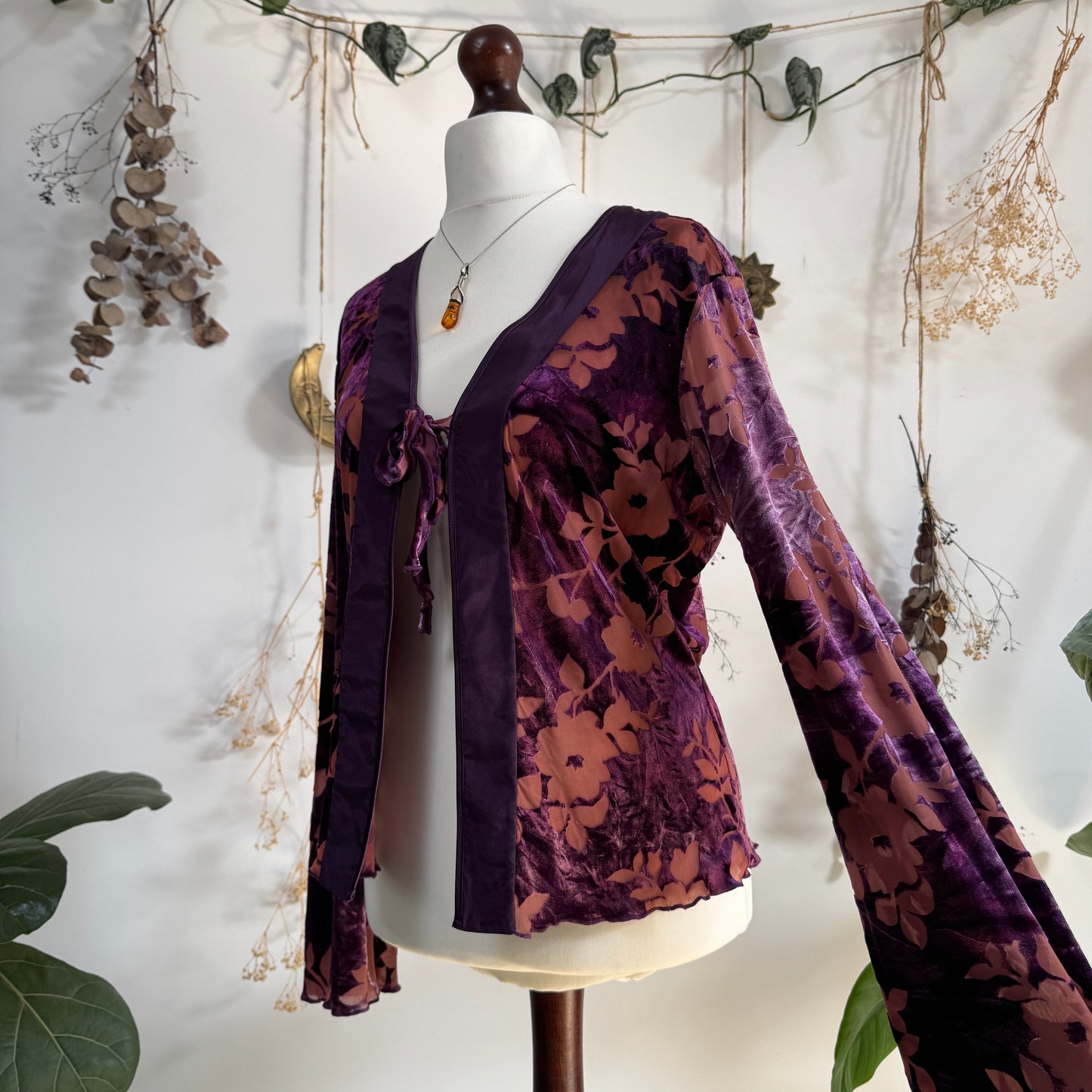 Purple velvet top - size L