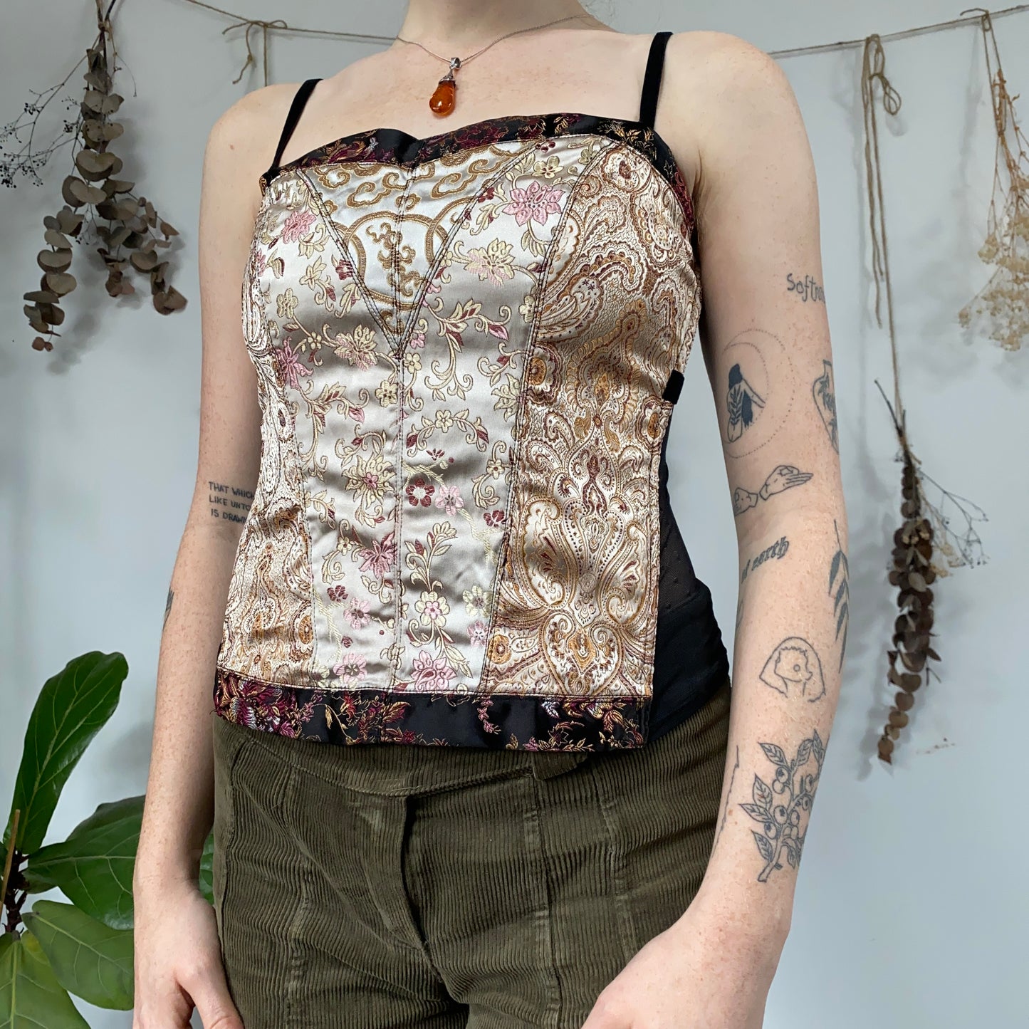 Satin corset top - size S/M