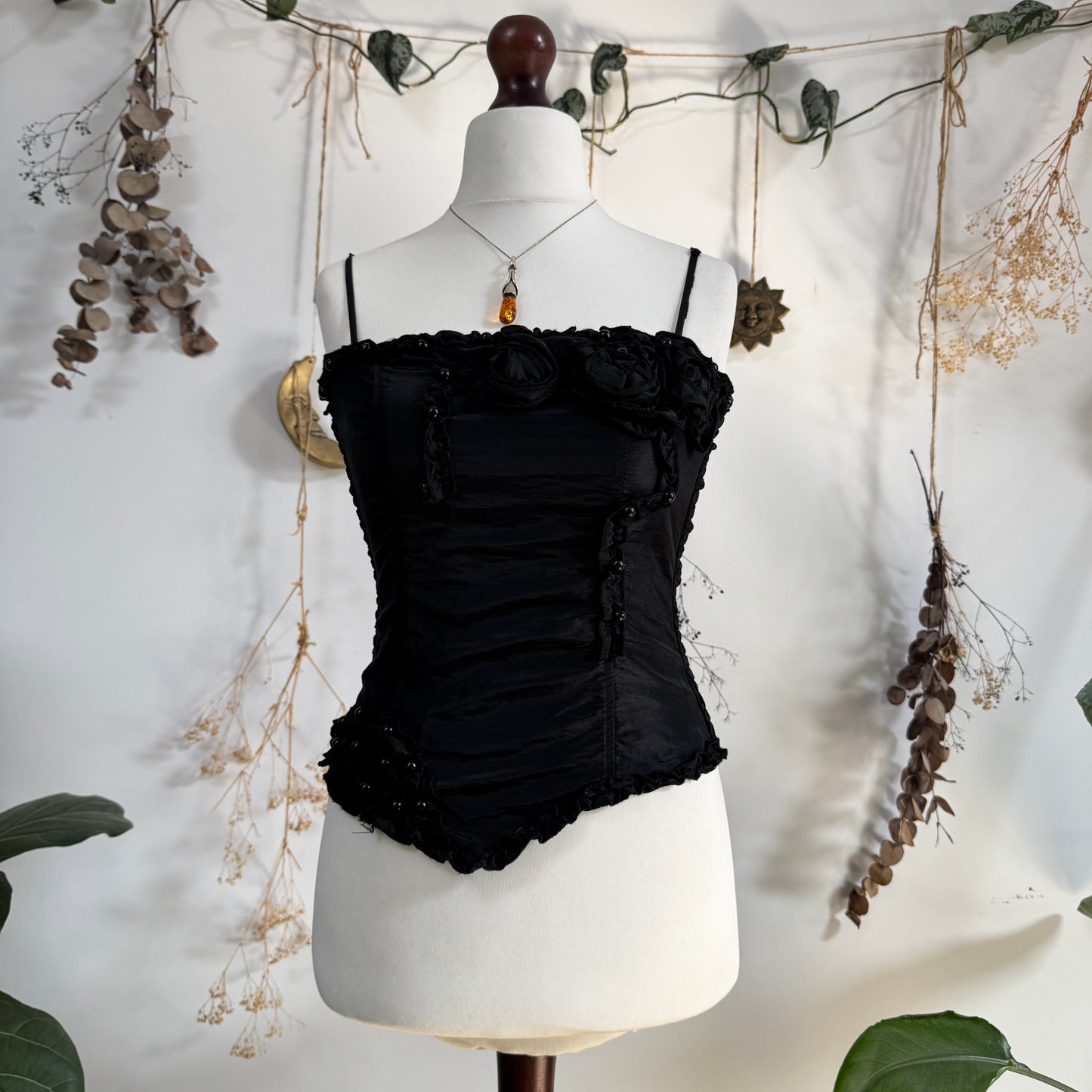 Black corset top- size S/M