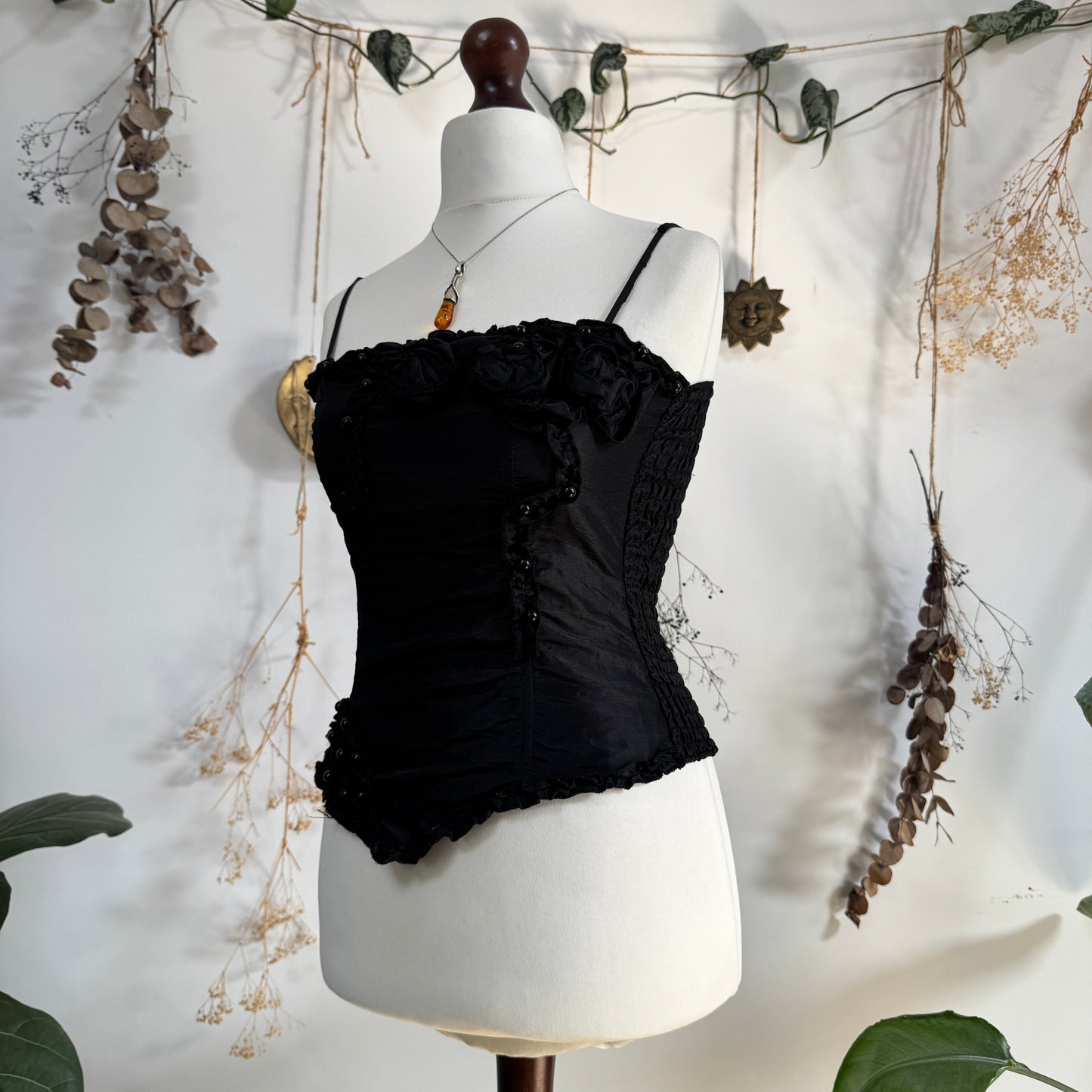 Black corset top- size S/M