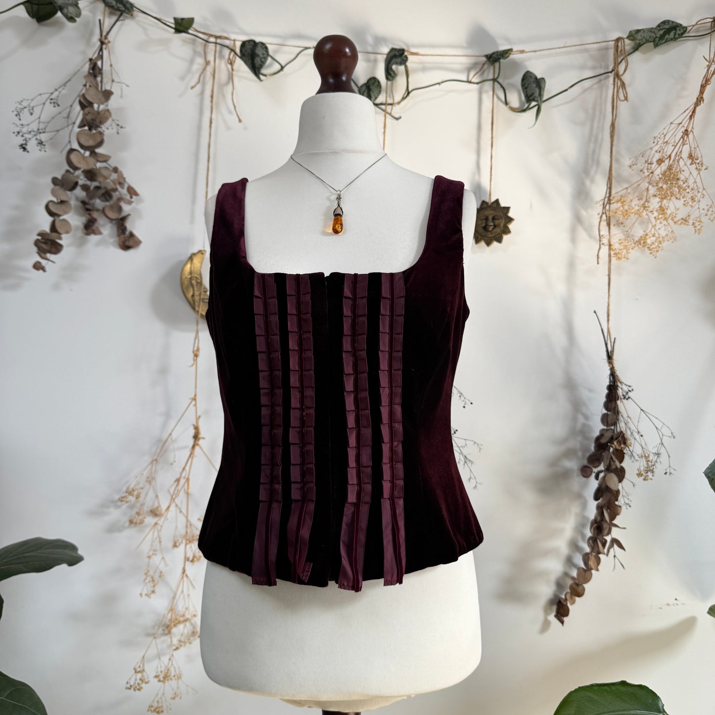 Velvet corset top - size L