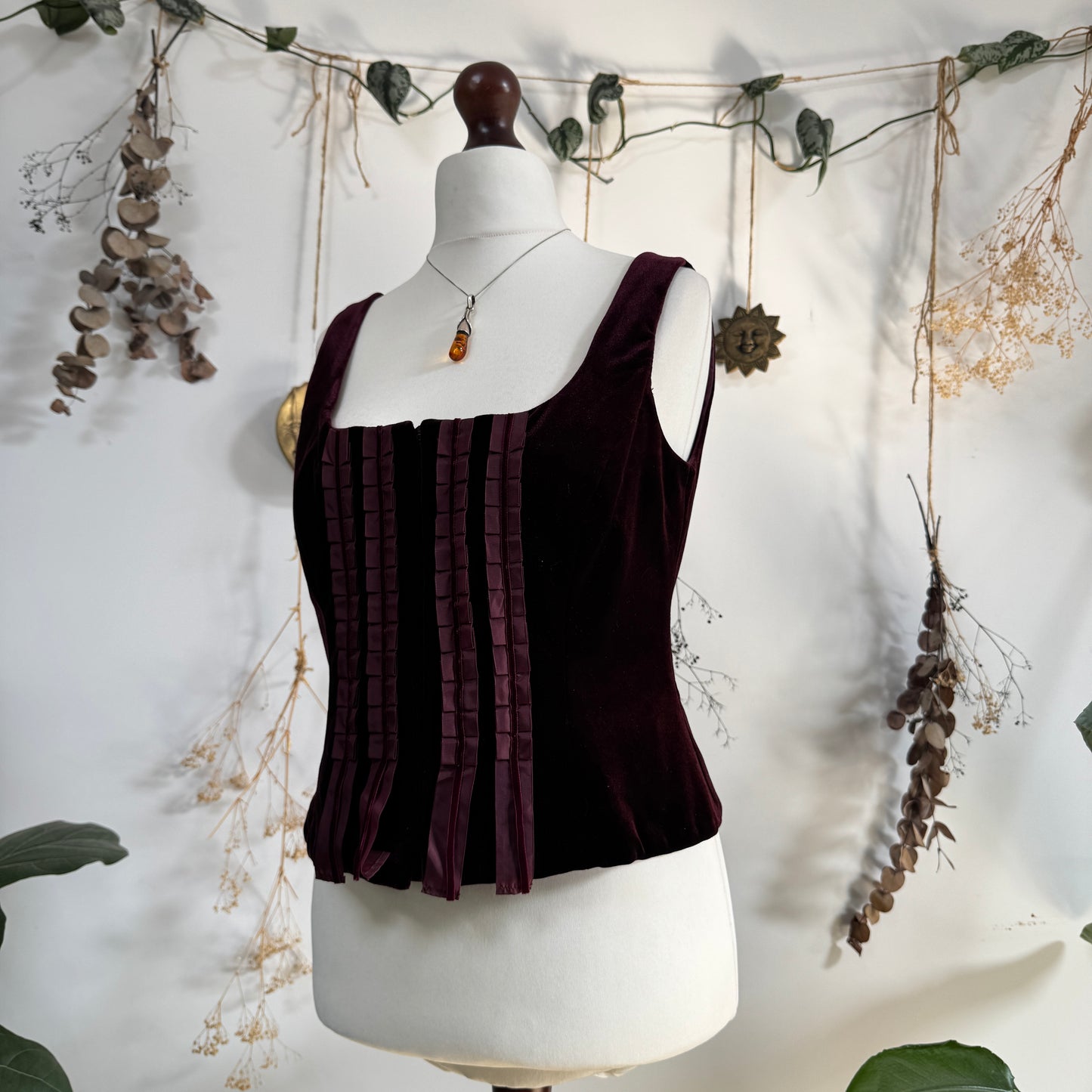 Velvet corset top - size L