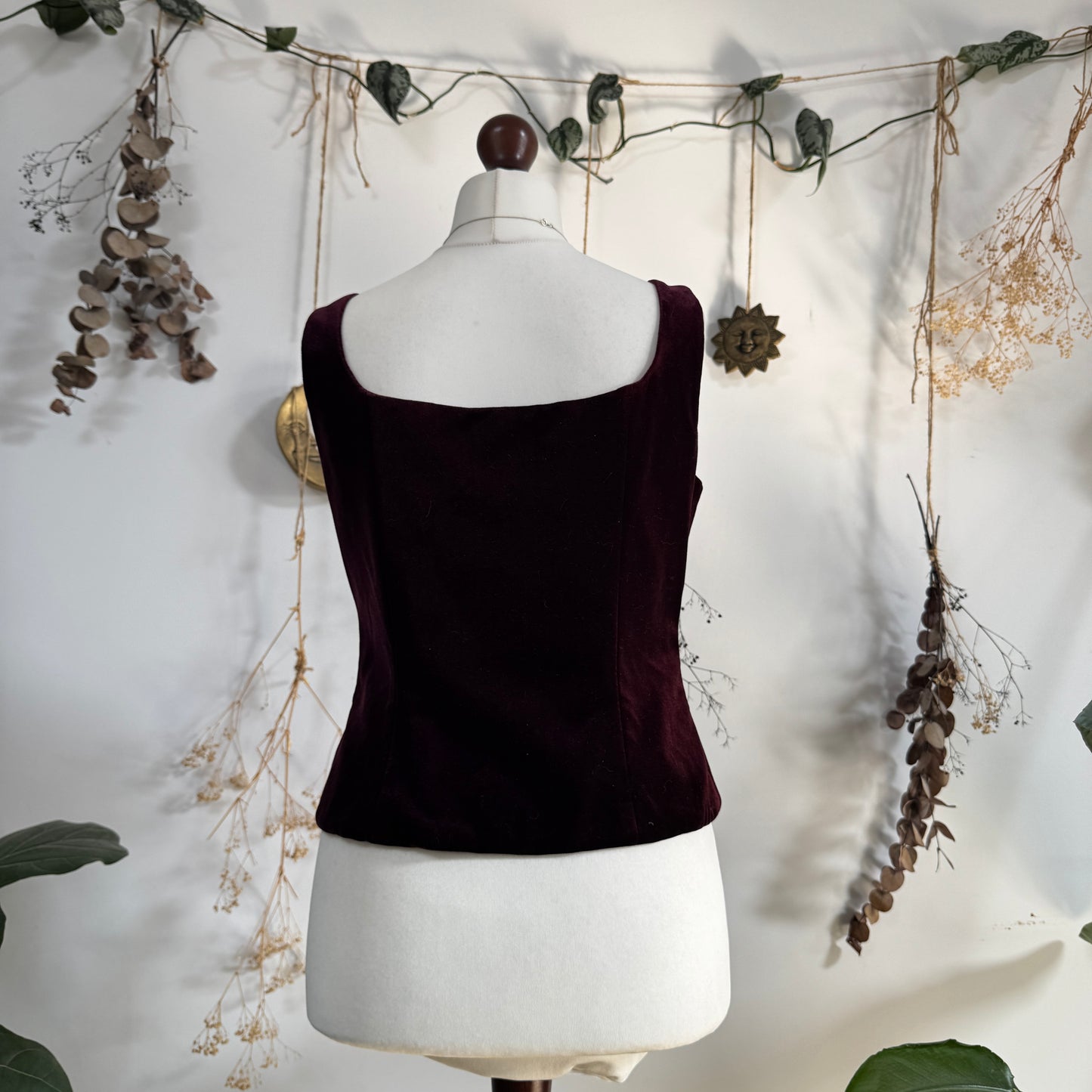 Velvet corset top - size L