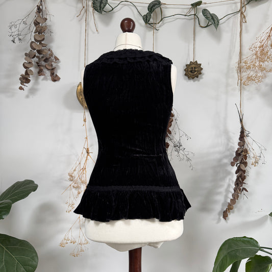 Black velvet corset top - size M