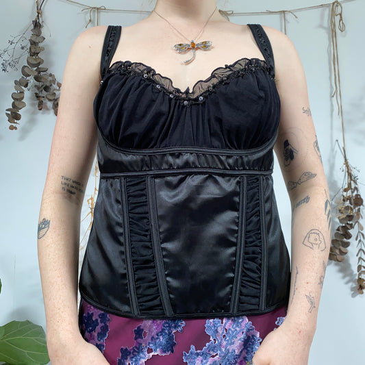 Black corset top - size L