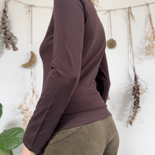 Brown long sleeve top - size M