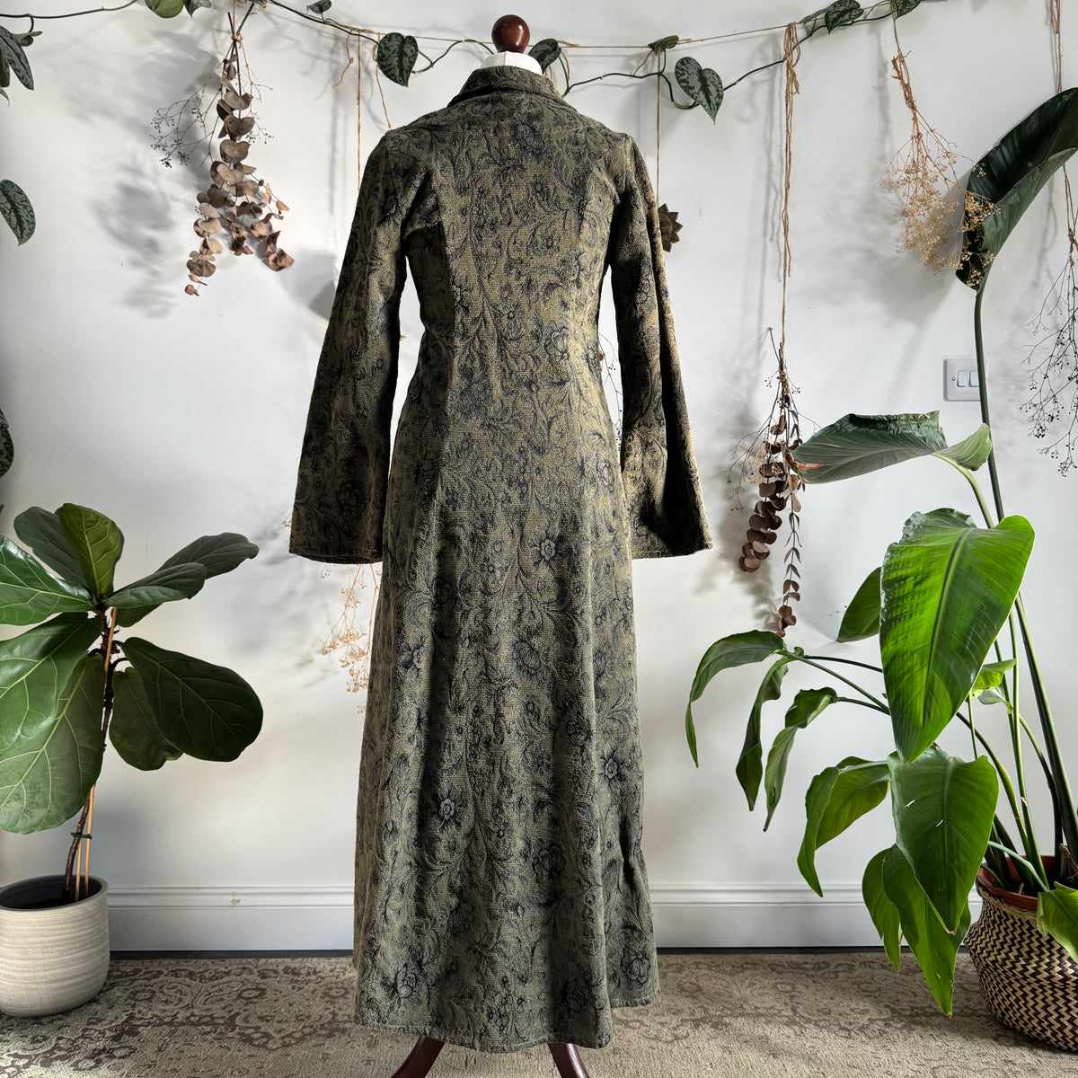Green tapestry coat - size S