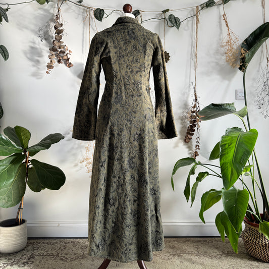 Green tapestry coat - size S