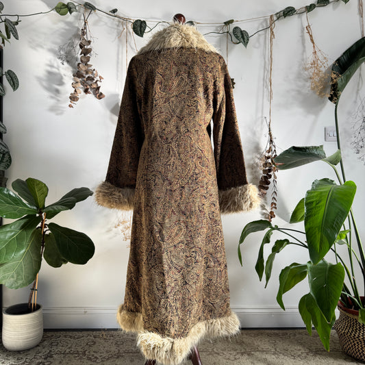 Tapestry afghan coat - size M/L