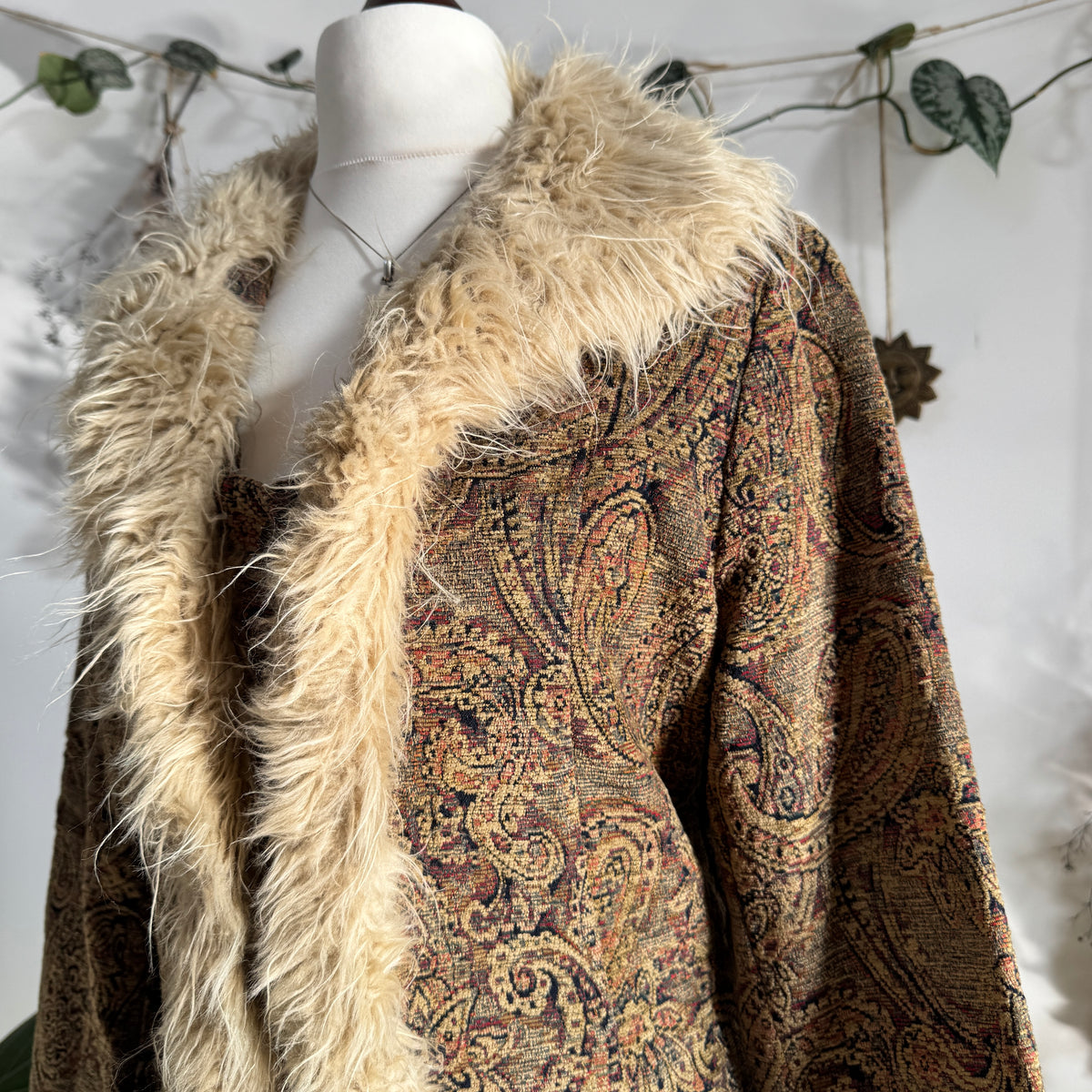 Tapestry afghan coat - size M/L