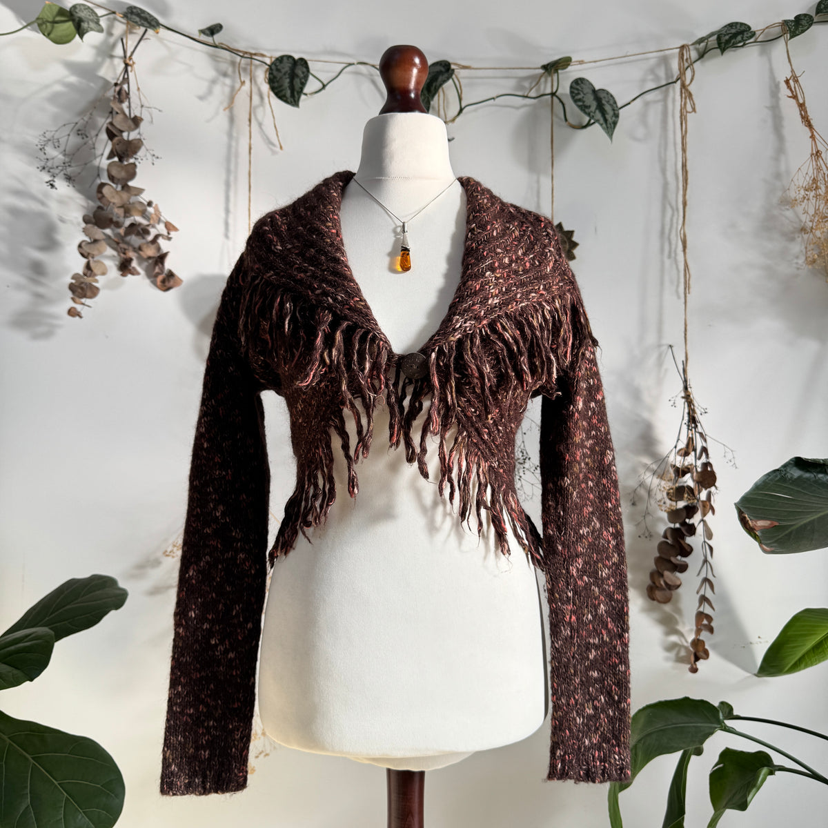 Brown knit cardigan - size S/M